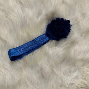Royal Blue 2" Shabby Flower on a FOE elastic headband